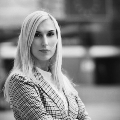 Headshot of Natalia Bitiukova, greyscale